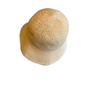 Ann Taylor Cream Beige Open Weave Knit Bucket Hat One SIze